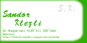 sandor klezli business card